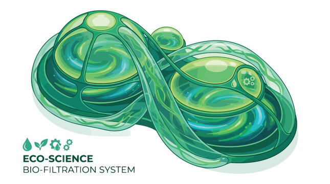 Bio Filtration System Illustration Green Microstructure.