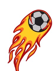 Fototapeta premium flaming soccer ball