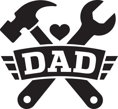 Handyman Dad Badge Graphic with Hammer and Wrench