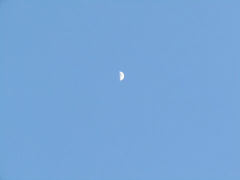 Moon in the blue sky