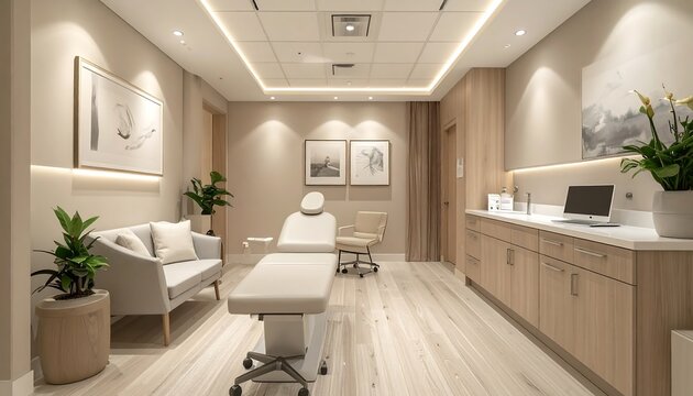 Peaceful Healthcare Center Room Designed With Soft Neutral Colors
