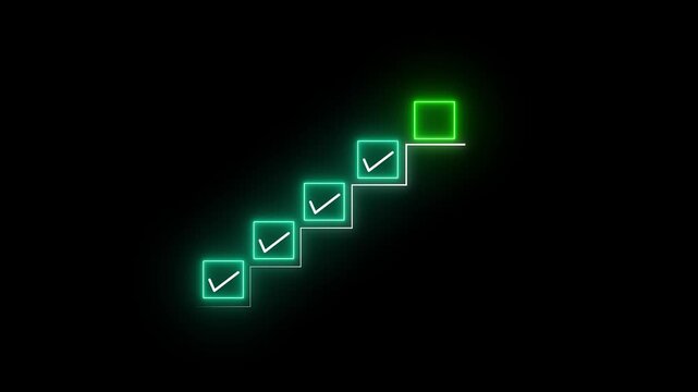 Checklist and task progress tracking concept on transparent background. Productivity, goal setting, and efficient project management. Motion graphics of progress icons-4k background animation