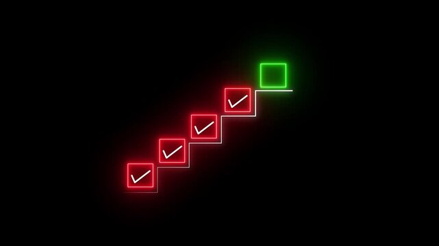 Checklist and task progress tracking concept on transparent background. Productivity, goal setting, and efficient project management. Motion graphics of progress icons-4k background animation