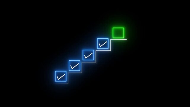 Checklist and task progress tracking concept on transparent background. Productivity, goal setting, and efficient project management. Motion graphics of progress icons-4k background animation