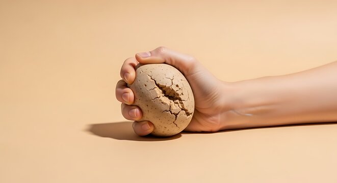 Human foot holding brain model.