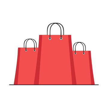 Three Red Shopping Bags