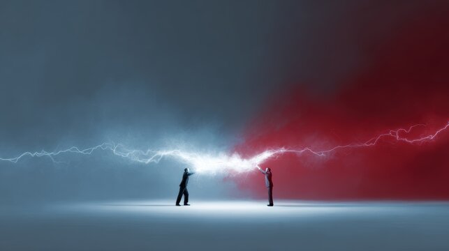 Conceptual illustration of energy war between fictional powers