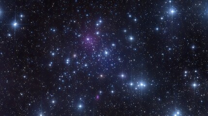 Obraz premium Deep Space Star Cluster with Blue Purple Nebula, Dazzling Milky Way Cosmic Background, Astronomical Space Design Material