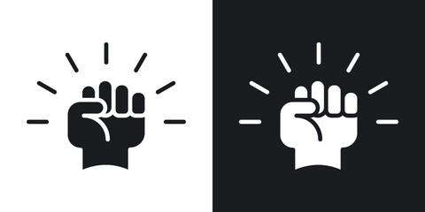 Obraz premium Empowerment icons in solid black and white collection