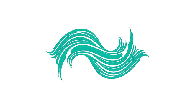 Turquoise swirling abstract with gradient shading smooth