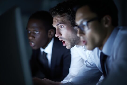 business team reacting to sudden cybersecurity attack on company network