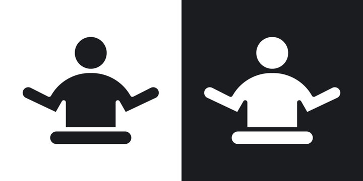 Guru icons in solid black and white collection
