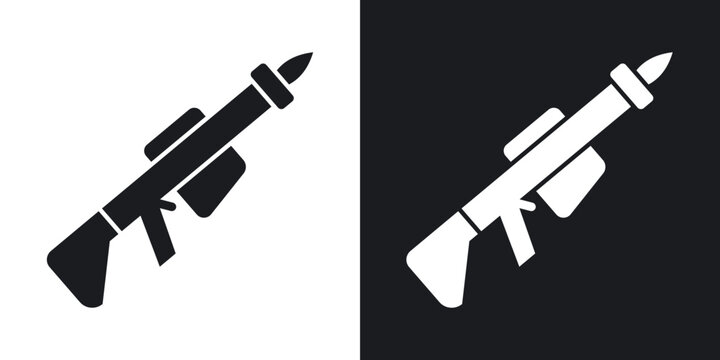Grenade Launcher icons in solid black and white collection