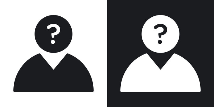 Guess who icons in solid black and white collection