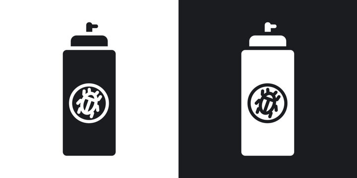 Insecticide icons in solid black and white collection