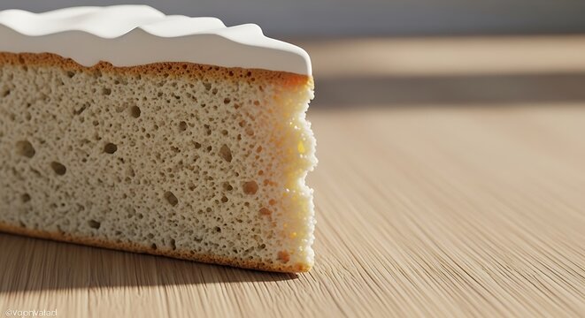 Delicious slice of white cake.