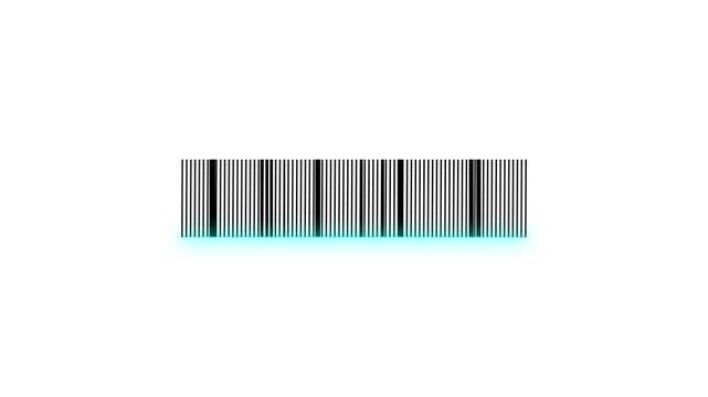 Bar code animation with laser beam. Laser beam barcode scanning motion graphics.