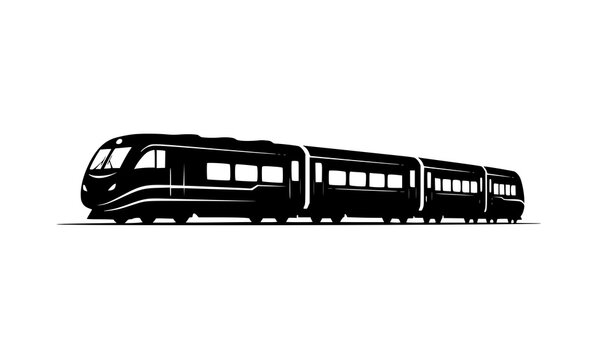 Modern monorail train silhouette vector graphic