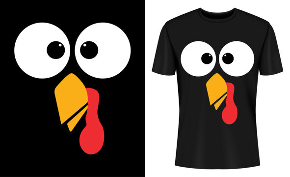 Thanksgiving Turkey Face Family Costume T-shirt Design