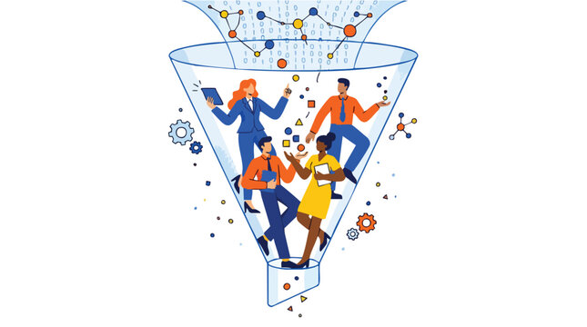 Strategic B2B Marketing Team Optimizing Sales Funnel and Lead Generation Pipeline for Enterprise Revenue Growth