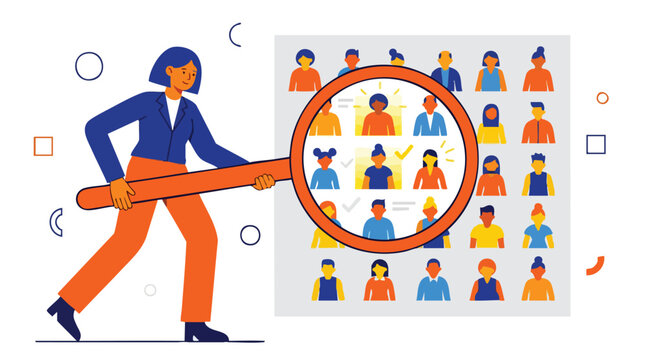 Marketing strategist using data-driven insights to identify high-value target audience segments and niche consumer personas for B2B campaigns
