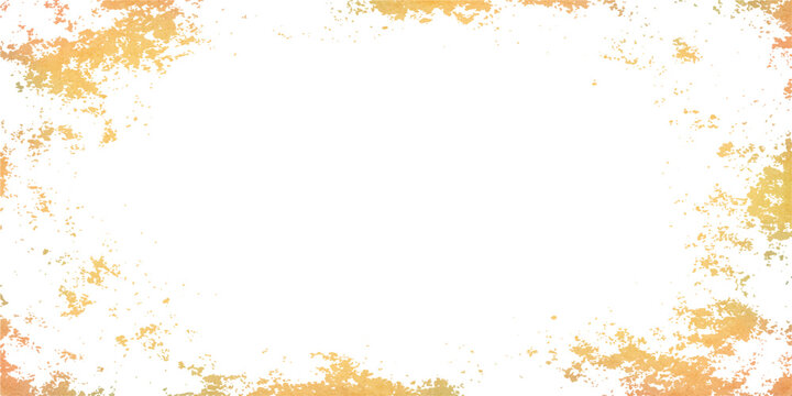 Grunge frame with fire and abstract yellow paint splatter texture on a black background vector illustration