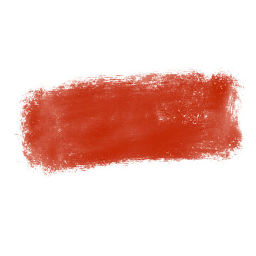 Terracotta orange paint brush stroke isolated on transparent background