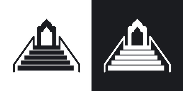 Minbar icons in solid black and white collection