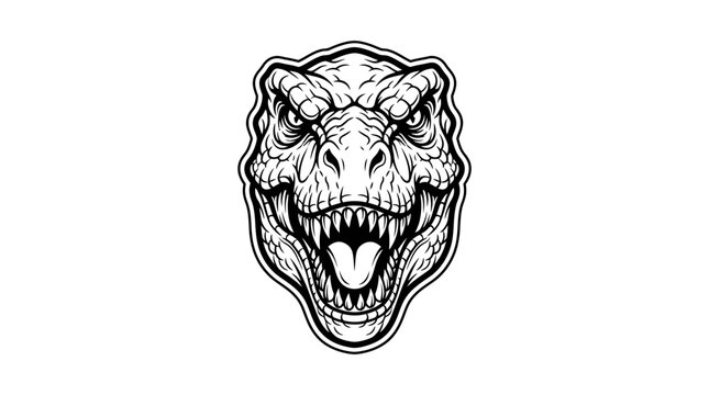 Dinosaur Head Vector Illustration Aggressive Rex T rex