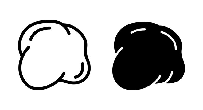 Cloud Icon Set, Weather Symbol, Abstract Shape, Minimalist Graphic Resource