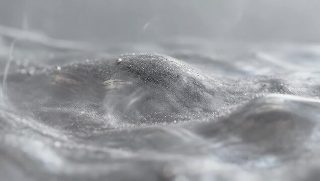 Ethereal Silver Waves with Mist Dancing Above