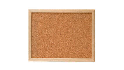 Fototapeta premium Natural cork bulletin board with light wood frame, isolated on transparent background