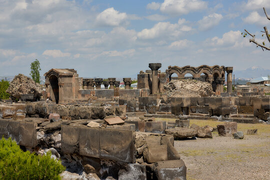 04.30.2026 Armenia.Archaeological site of Zvartnots: remnants of a 7th-century Armenian church 