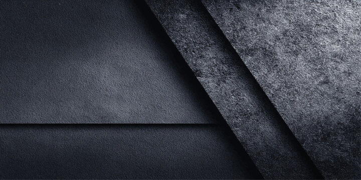 Abstract dark textured background with intersecting layers of slate and dark paper, creating a sophisticated and modern design element.