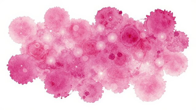 Abstract Pink Watercolor Splatter on White Background