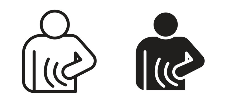 Stomachache icon symbol, black style vector icons pack