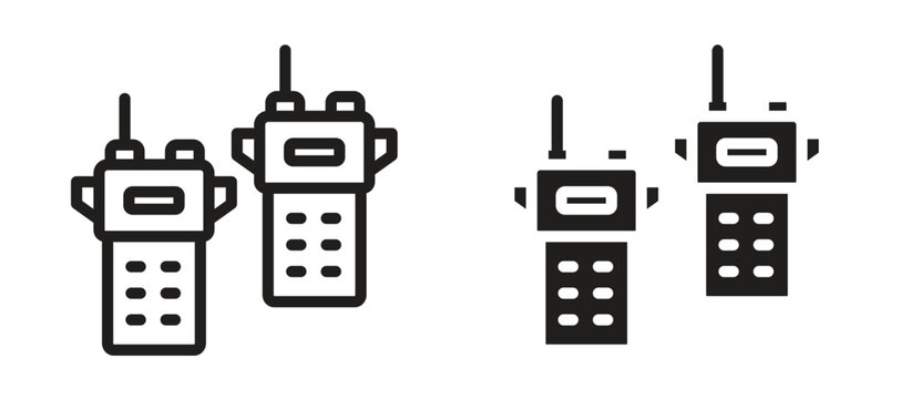 Two way radio icon symbol, black style vector icons pack
