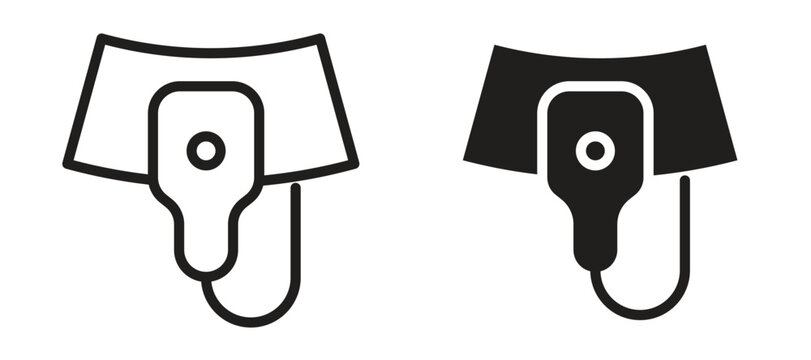 Ultrasound icon symbol, black style vector icons pack
