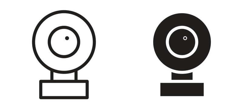 Webcam icon symbol, black style vector icons pack