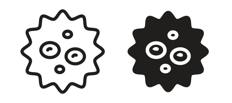 White blood cell icon symbol, black style vector icons pack
