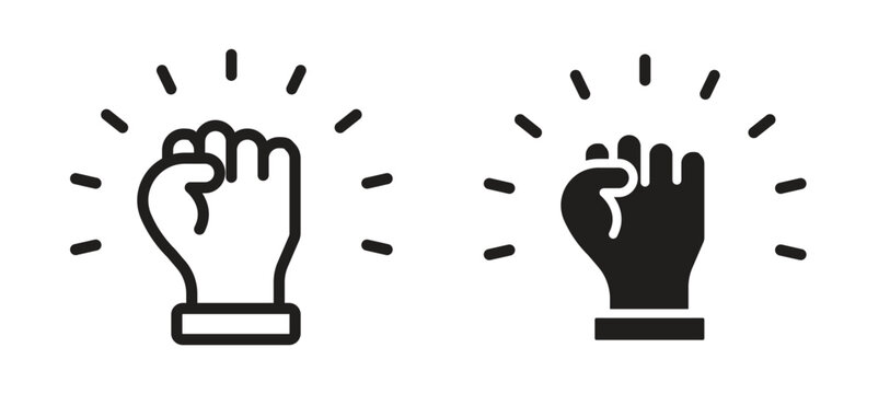 Will power icon symbol, black style vector icons pack