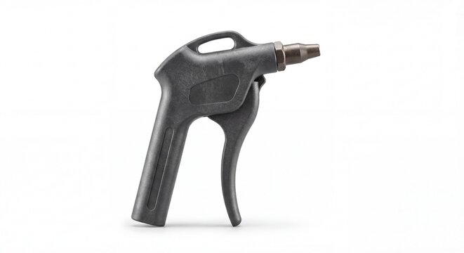 Pneumatic air blow gun with metal nozzle on white background