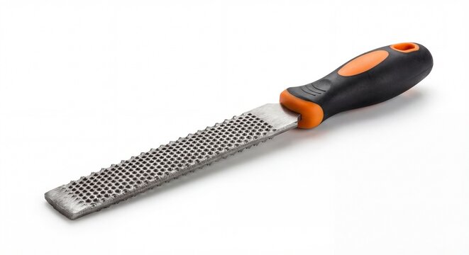 Drywall rasp hand finishing tool isolated on clean white background