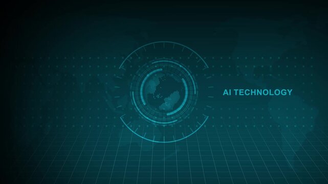 Advanced AI technology animation visualizing machine learning algorithms and future computing systems. Great for robotics, deep learning research, and automated software engineering video intros.