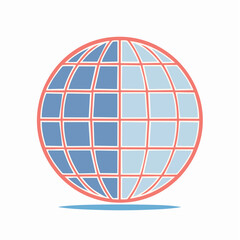 Obraz premium Stylized Globe Icon with Grid Pattern