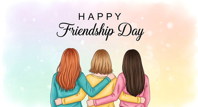 Happy Friendship Day illustration of women celebrating friendship
