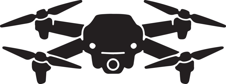 Minimal folding drone icon with articulated arms in clean vector style for tech and aviation use.