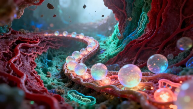 Colorful cellular biological structure