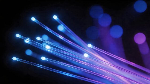 Fiber optic cables with glowing tips