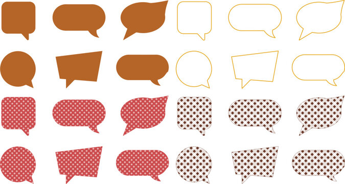 Modern speech bubble vector set, diverse chat box collection, communication graphic elements, empty dialogue shapes for UI/UX design isolated PNG with Transparent Background